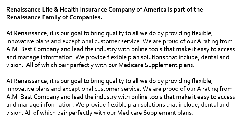 About Renaissance Life & Health Insurance Company of America